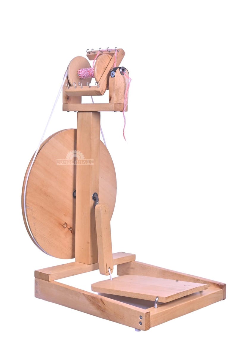 Handcrafted Beechwood Yarn Spinning Wheel | Traditional Fiber Art Tool